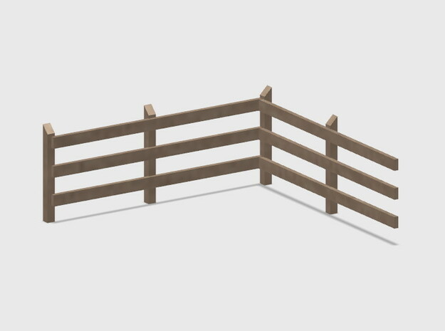 Wood Rail Fence - L/In Corner(2 ea.) in White Natural Versatile Plastic: 1:87 - HO