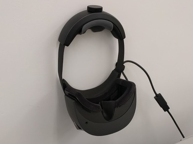 Wall mount for Windows Mixed Reality VR headsets in Black Natural Versatile Plastic