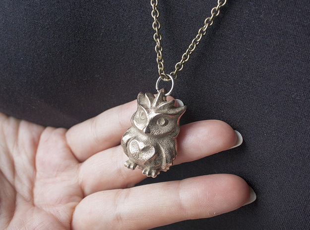 Little OWL Pendant Sovacka in Fine Detail Polished Silver