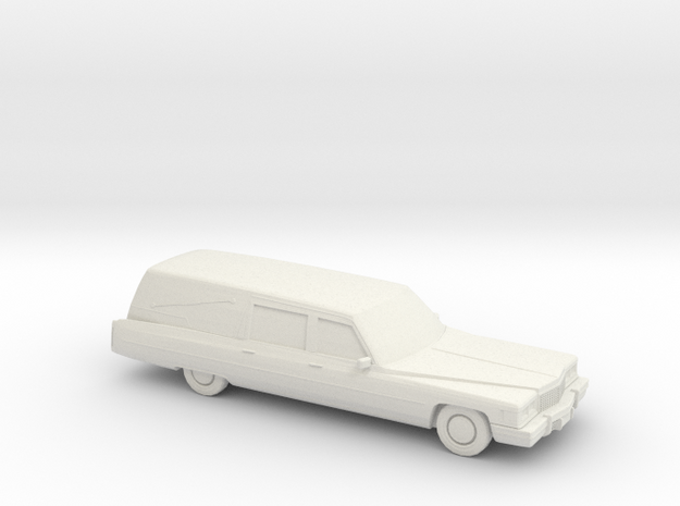 1/76 1975 Cadillac Hearse in White Natural Versatile Plastic