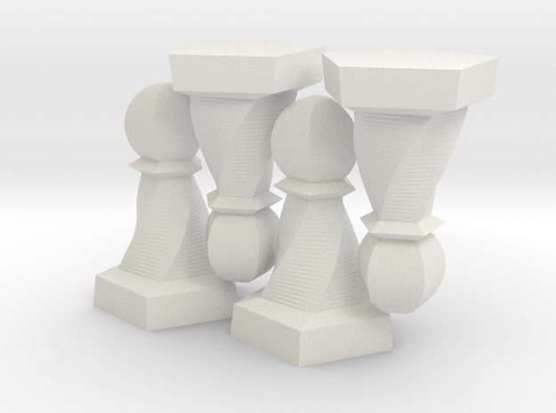 Geometric Chess Set Pawn in White Premium Versatile Plastic