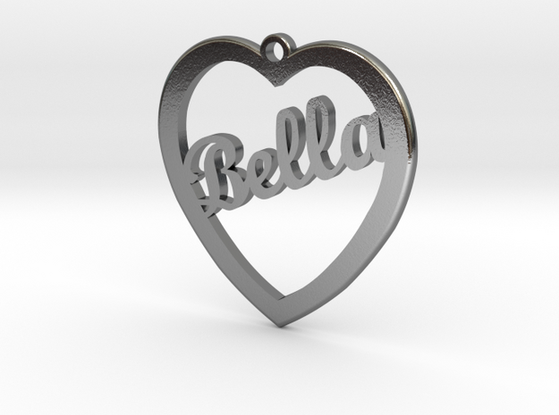 Bella Name Charm in Polished Silver