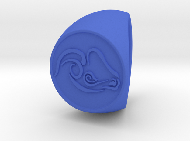 custom signet ring 80 in Blue Processed Versatile Plastic