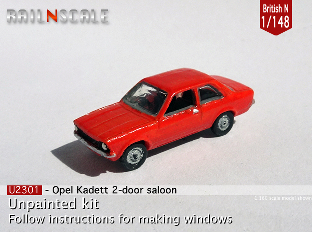 Opel Kadett 2 door saloon (British N 1:148) in Smoothest Fine Detail Plastic