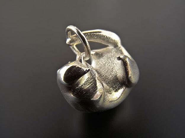 Lovely Raccoon Pendant in Polished Silver