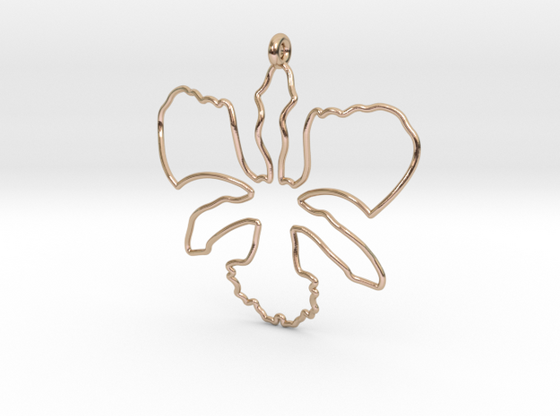 Wild Orchid Pendant in 14k Rose Gold Plated Brass