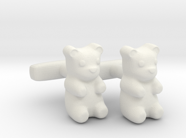 Gummy Bear Cufflinks in White Natural Versatile Plastic