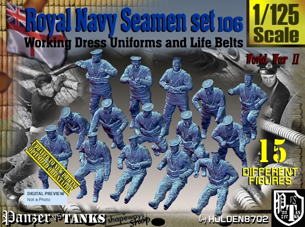 1/125 Royal Navy Seamen Set 106 in Tan Fine Detail Plastic
