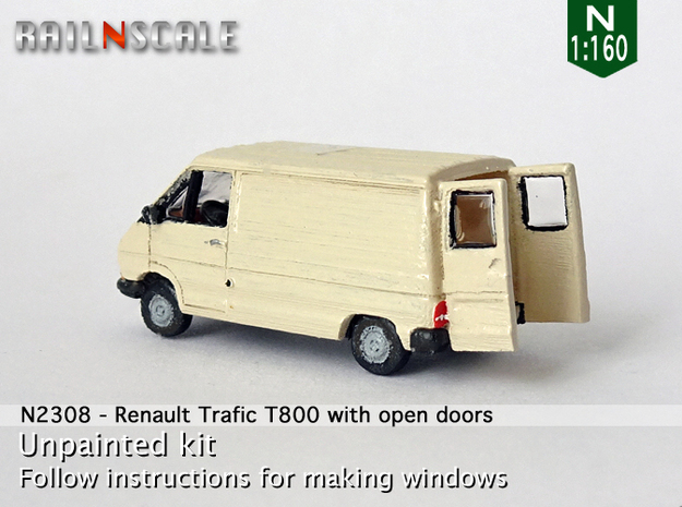 Renault Trafic T800 with open doors (N 1:160) in Tan Fine Detail Plastic