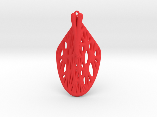 Enneper Earring (006) in Red Processed Versatile Plastic