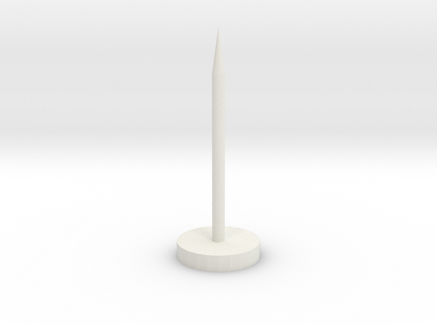 Super Long Flat Thumbtack (1" Long) in White Natural Versatile Plastic