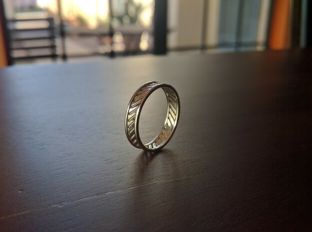 Banded Silver Ring in Polished Silver