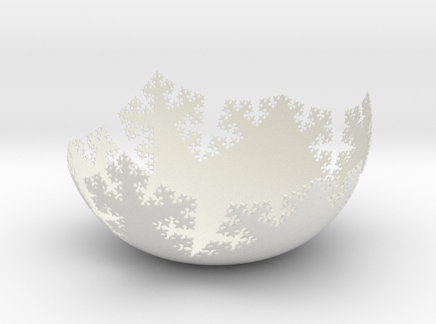 L-System Fractal Bowl 2405 in White Natural Versatile Plastic