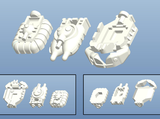 FMP Custom Minis (12 pcs) - (4 x 3 pcs) in Tan Fine Detail Plastic