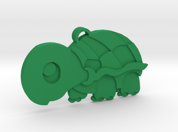 Cute Turtle Keychain in Green Processed Versatile Plastic