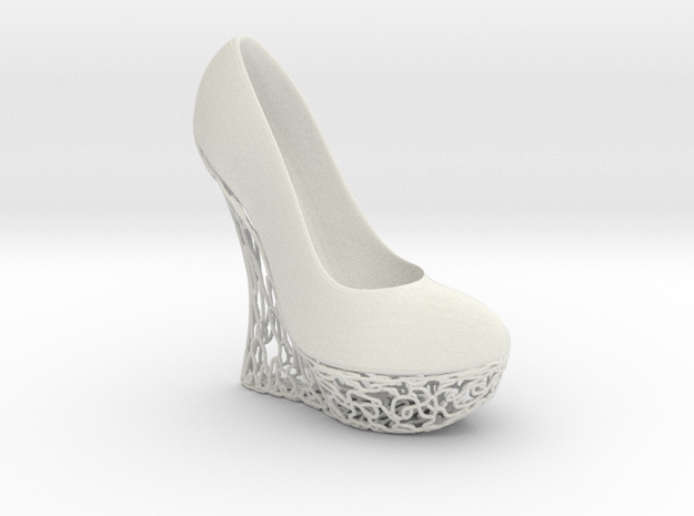 Right Wedge High Heel (complete) in White Natural Versatile Plastic