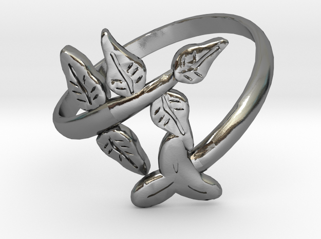Leaf Ring in Polished Silver