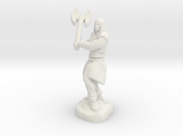 Human Blood Hunter with Battle axe in White Natural Versatile Plastic