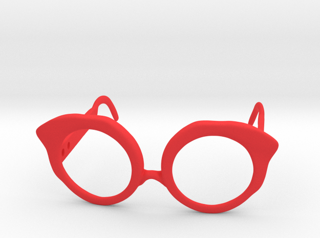 Cat Eye Glasses in Red Processed Versatile Plastic: Small
