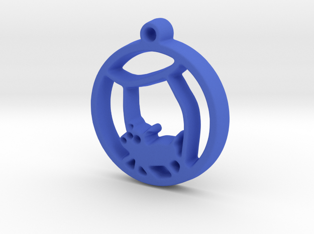 Hamster Ball Pendant in Blue Processed Versatile Plastic