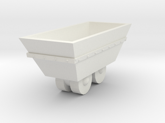 O Scale mine cart in White Natural Versatile Plastic