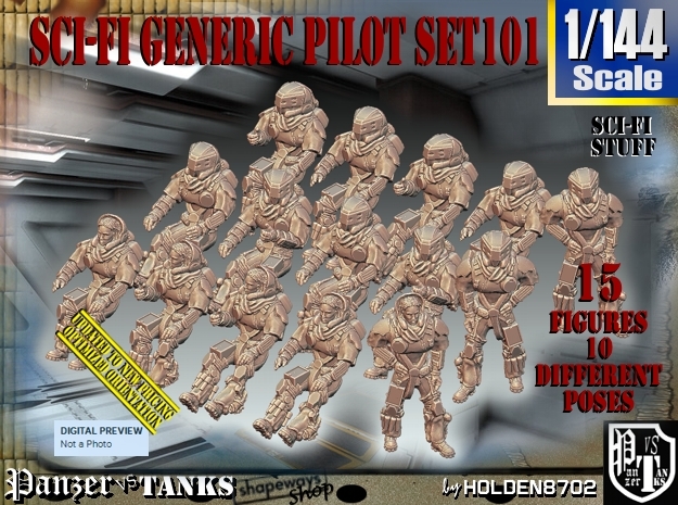 1/144 Sci-Fi Generic Pilot Set101 in Tan Fine Detail Plastic