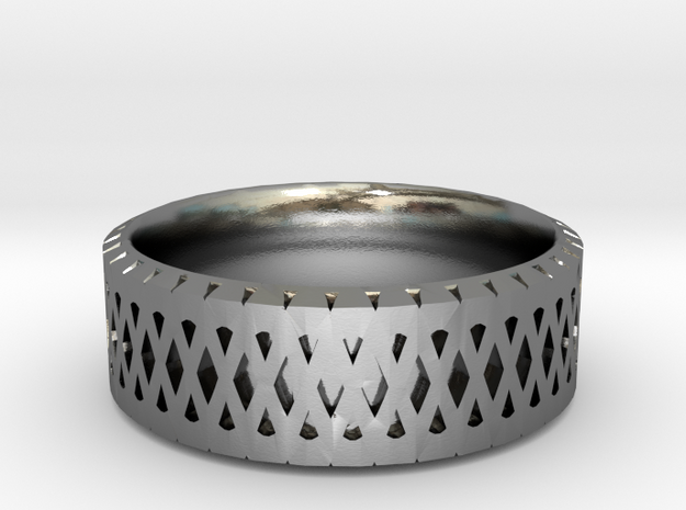 Filigree Ring in Polished Silver: 6 / 51.5