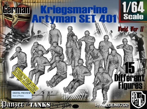 1/64 Kriegsmarine Artyman Set401 in Tan Fine Detail Plastic