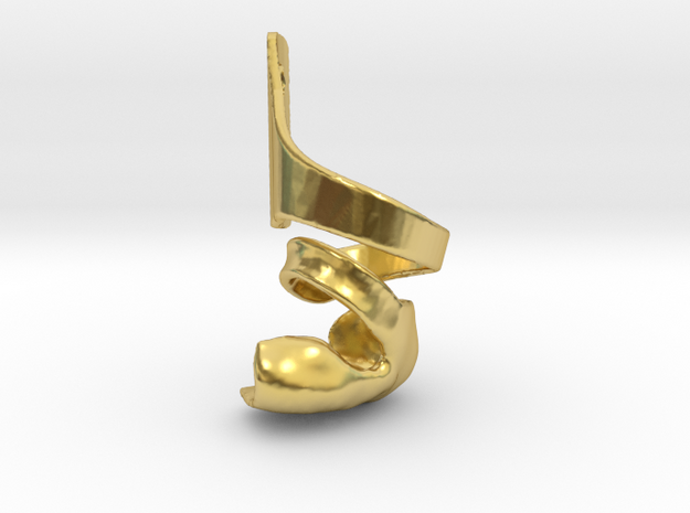 DTKAFO charm with foot piece in Polished Brass: 6mm