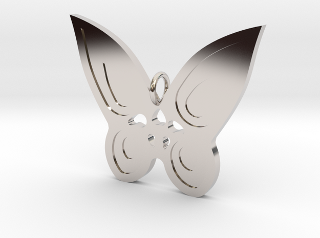 Butterfly Pendant in Rhodium Plated Brass