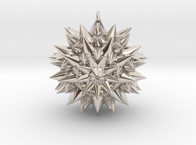 Spiked Pendant in Rhodium Plated Brass