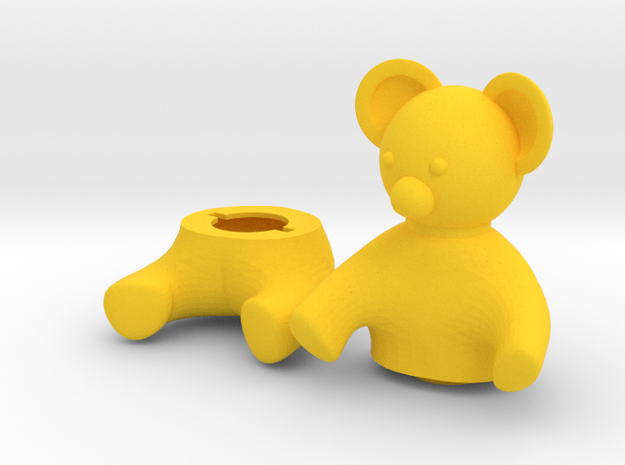 Small Teddy bear Box in Yellow Processed Versatile Plastic
