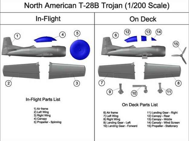 T-28B-200scale-04-Canopy-SinglePiece in Clear Ultra Fine Detail Plastic