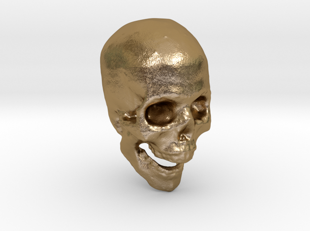 skull hollowed  in Polished Gold Steel