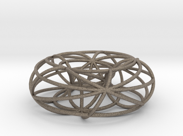 toroidal geodesics big in Matte Bronzed-Silver Steel