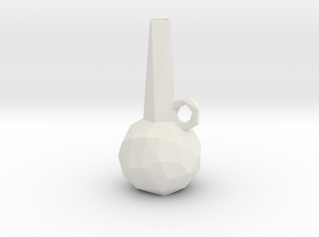 Low Poly Vase in White Natural Versatile Plastic