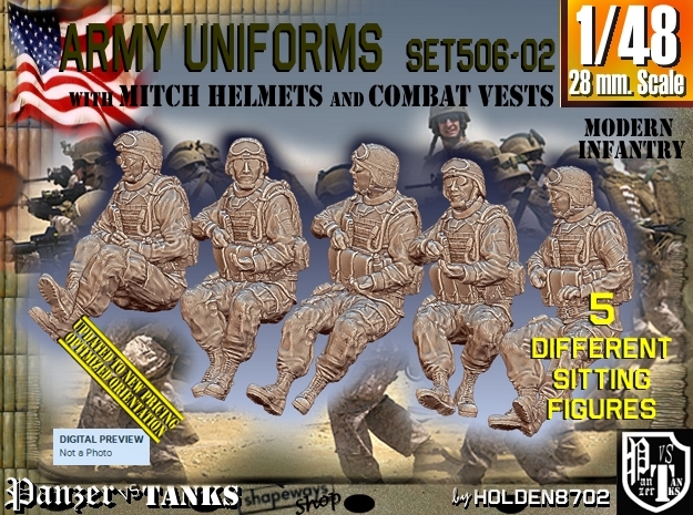 1/48 Mod-Unif Vest+Mitch Set506-02 in Smooth Fine Detail Plastic