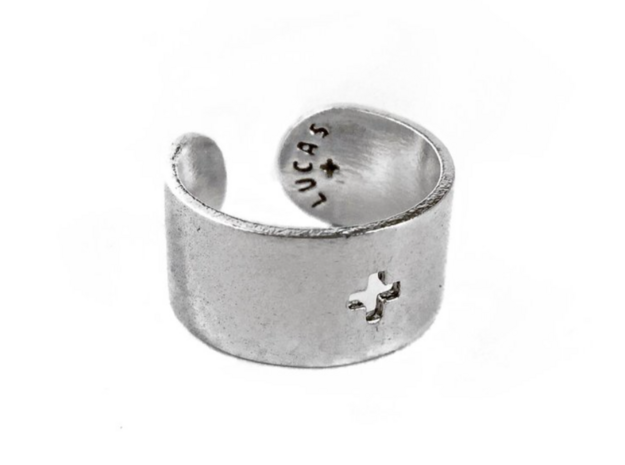 Adjustable Plus Ring in Polished Silver