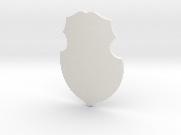 Polish Shield (Plain) in White Natural Versatile Plastic: Small