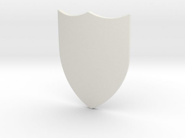 Swiss Shield (Plain) in White Natural Versatile Plastic: Small