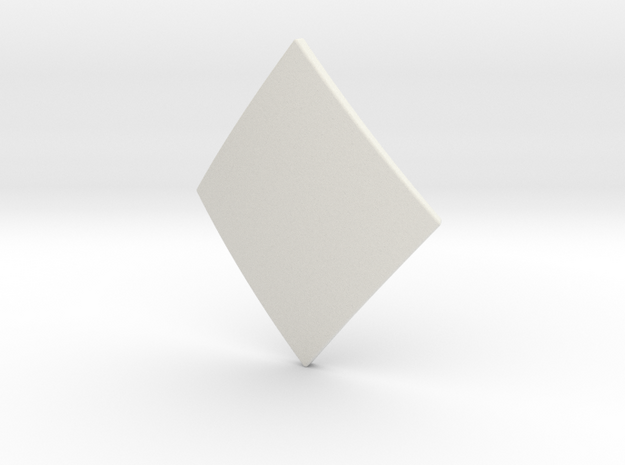 Diamond Lozenge (Plain) in White Natural Versatile Plastic: Small
