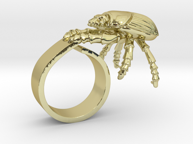 Good Luck Beetle in 18k Gold Plated Brass