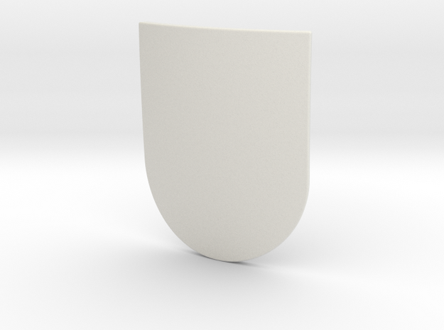 Spanish Shield (Plain) in White Natural Versatile Plastic: Small