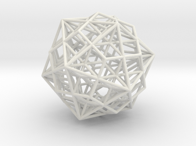 Great Dodecahedron / Dodecahedron Compound 1.6" in White Natural Versatile Plastic