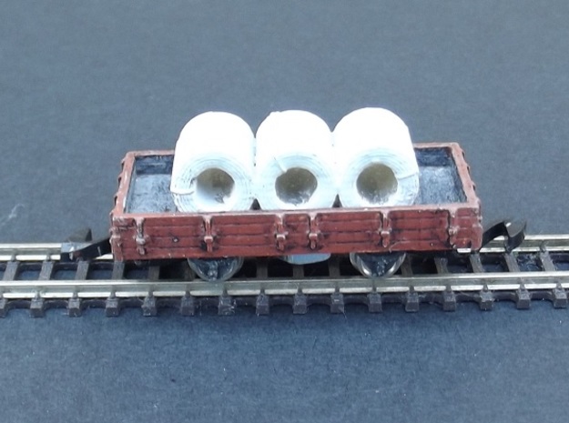 Wagon Plat Load Coil Wide - Nm - 1:160 in Smooth Fine Detail Plastic