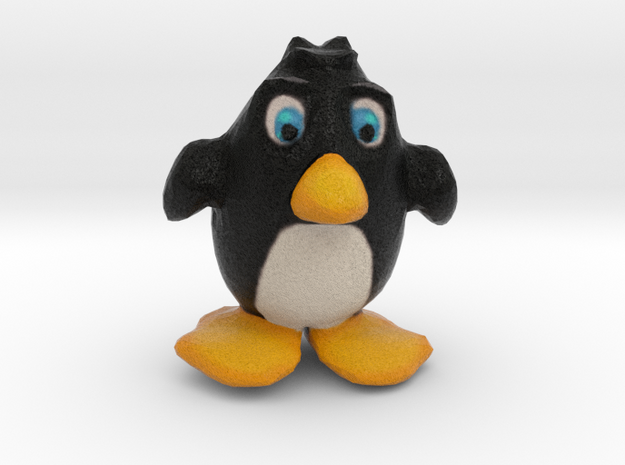 Penguin Figurine in Natural Full Color Sandstone