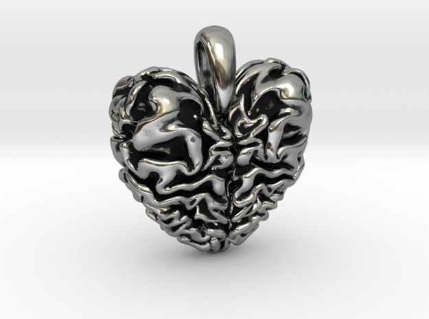 Dragon Heart Pendant in Antique Silver