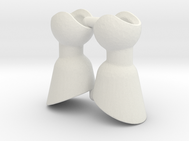 2 Hoof Set for ModiBot in White Natural Versatile Plastic