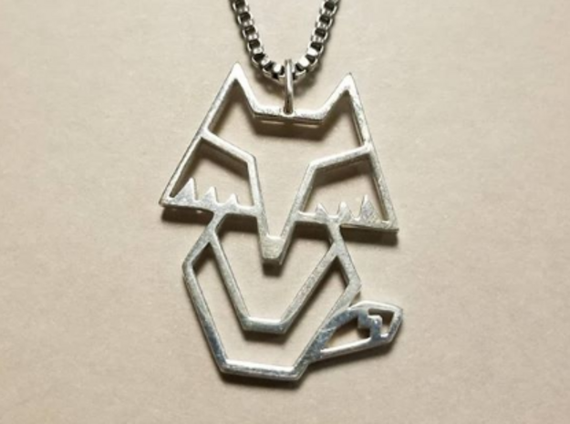 Give a Fox Charm in Polished Silver