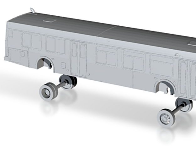 N Scale Bus New Flyer D40LF MTS 6000s, 8100s in Tan Fine Detail Plastic
